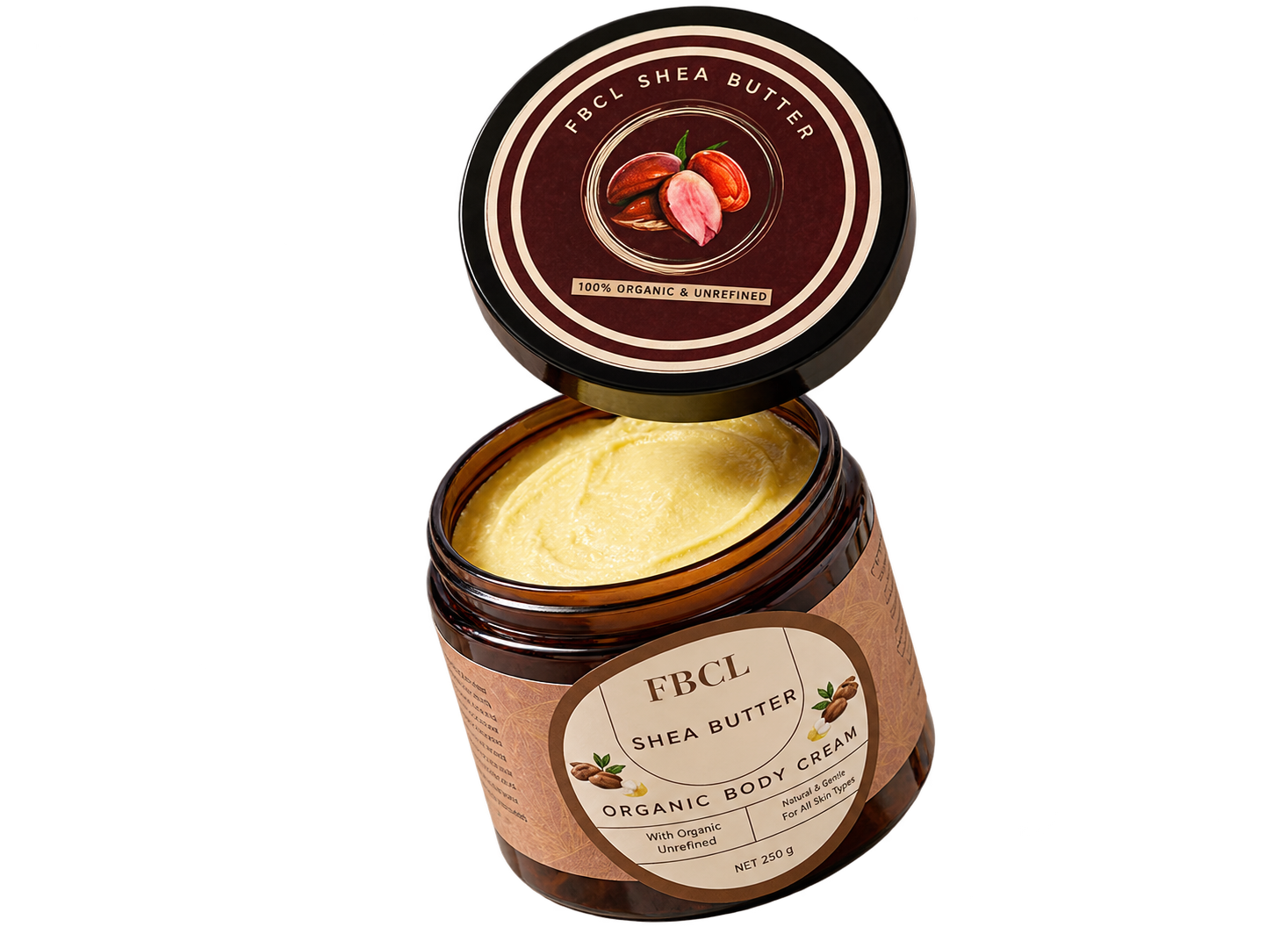 FBCL Organic Shea Butter Body Cream, 250g jar